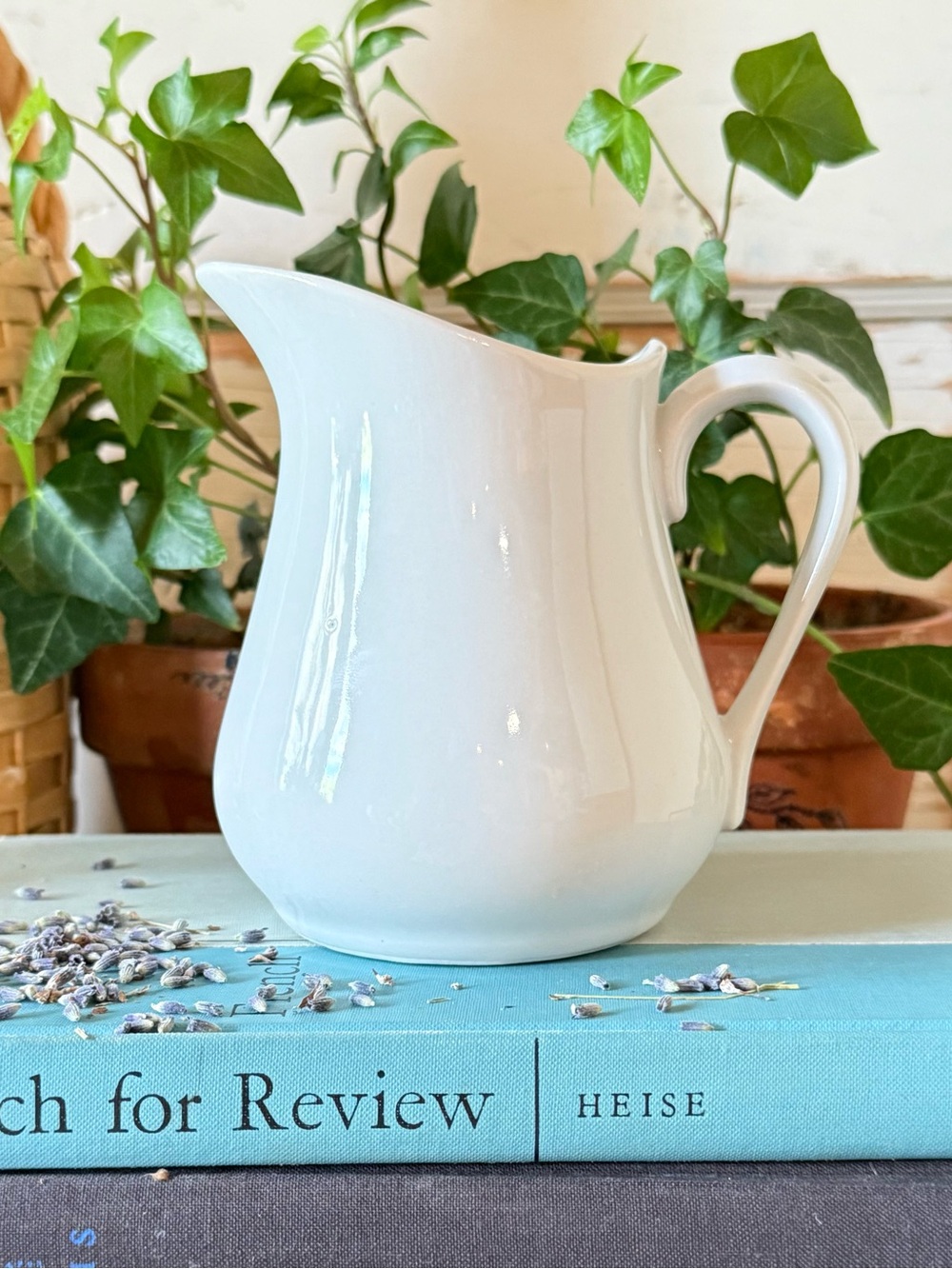 Vintage Ironstone Small Pitcher, White - Picture 7 of 8